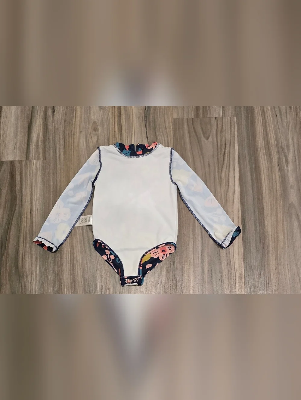 Simple Joys by Carter’s Girls Floral Rash Guard Swimsuit 2T One Piece Navy